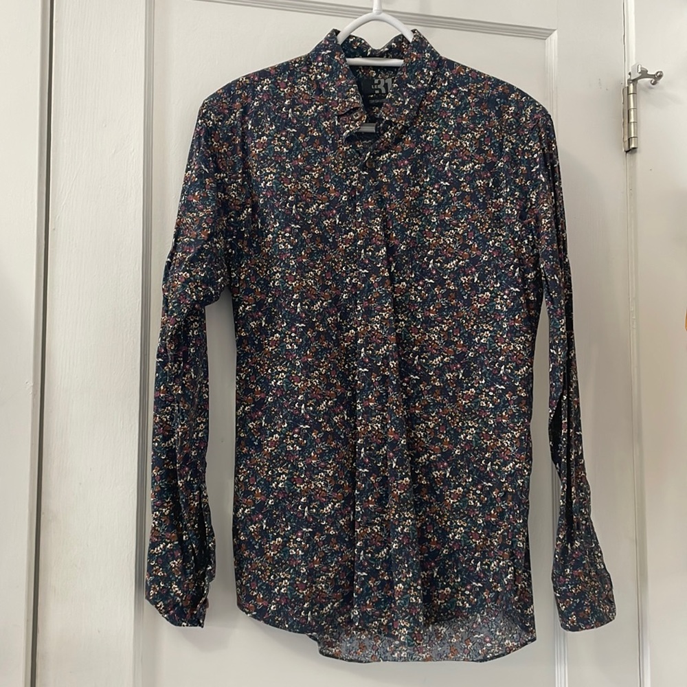 Men's floral print button down shirt